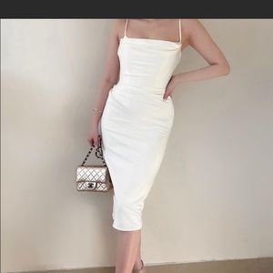 House of Cb Anja ivory satin 100%authentic dress size L